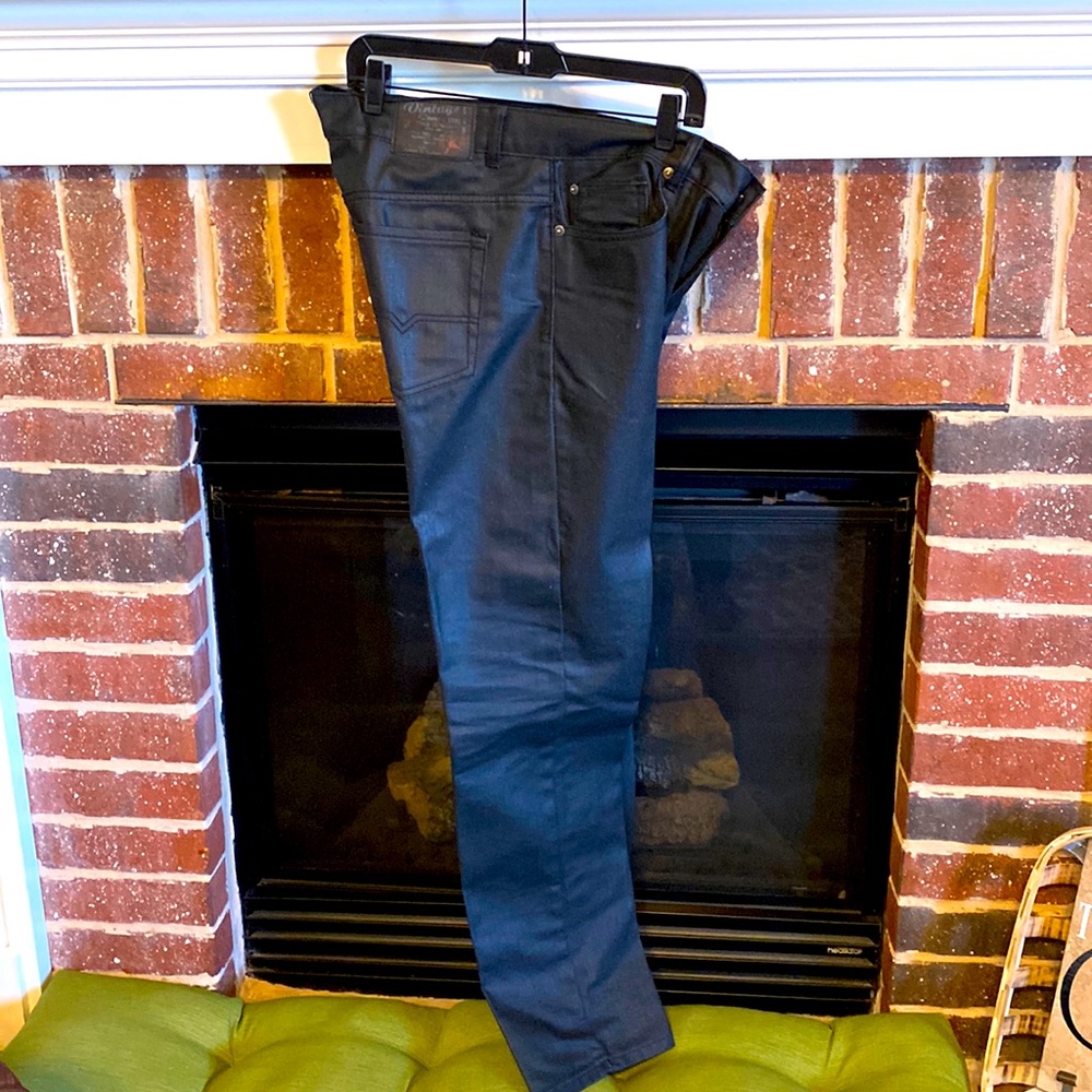 Mens Vintage Brand Coated Denim Jeans Size 36